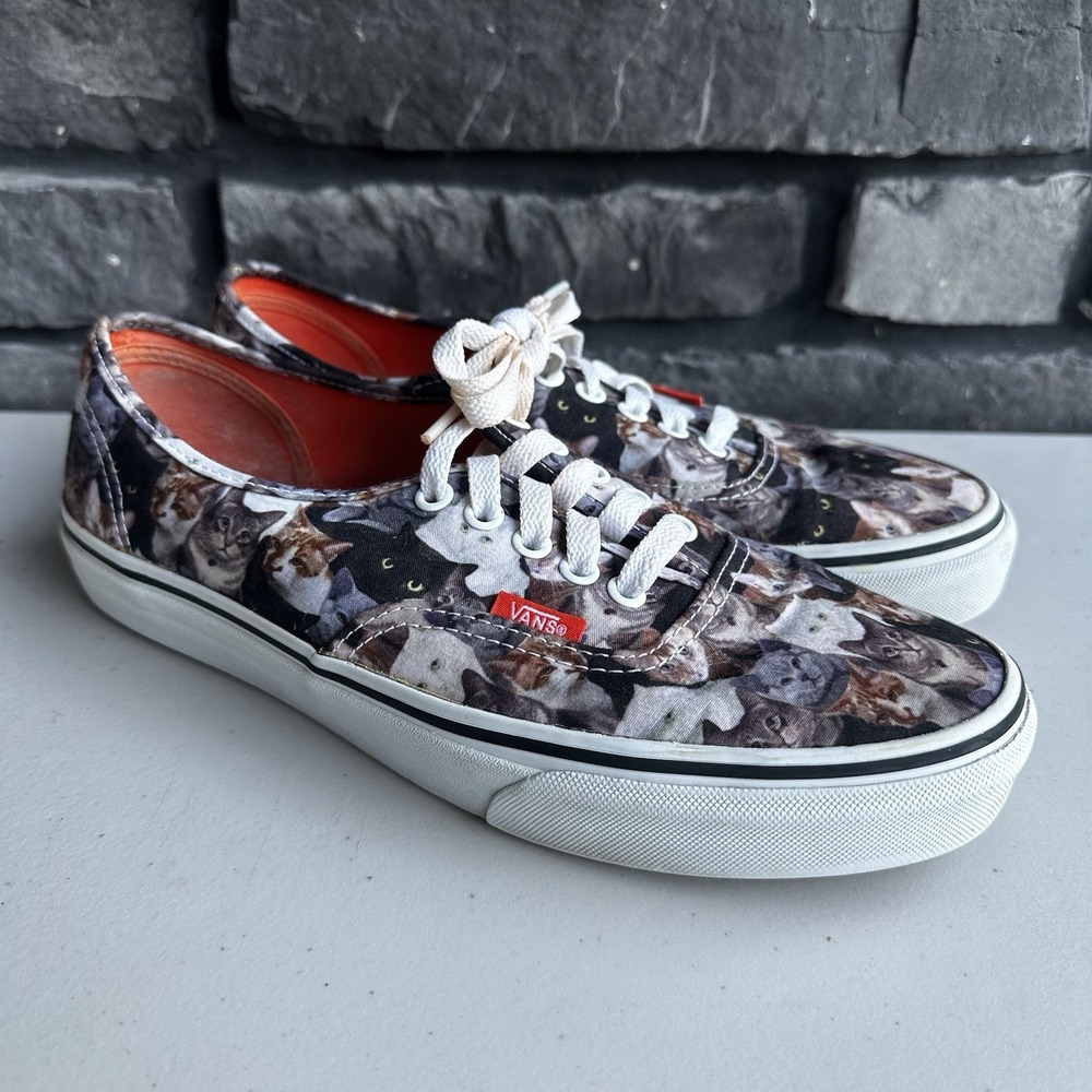 Vans ASPCA Cat Kitten Kitty Womens Size 9.5 /Mens 8 Lace Up Low Top Canvas Shoes